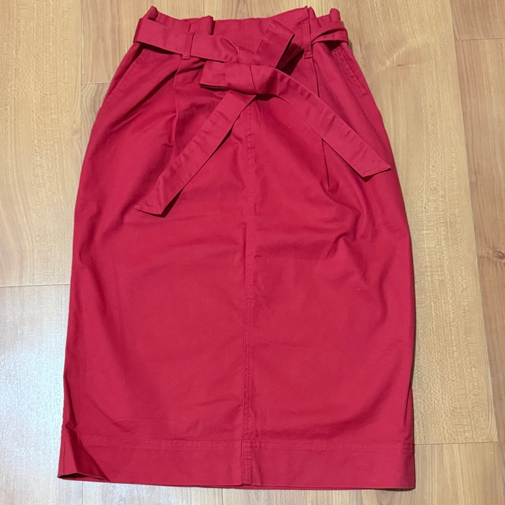 Zara Red Pencil Skirt with Belt